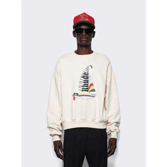 XL | RHUDE Catamaran Champion Graphic Crewneck Sweater Mens MSRP $765 NWT - Picture 2 of 13